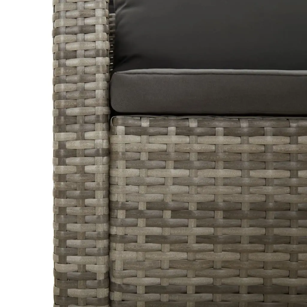 Garden Lounge Set 6 Piece Outdoor Furniture Grey Poly Rattan Modular Cushioned