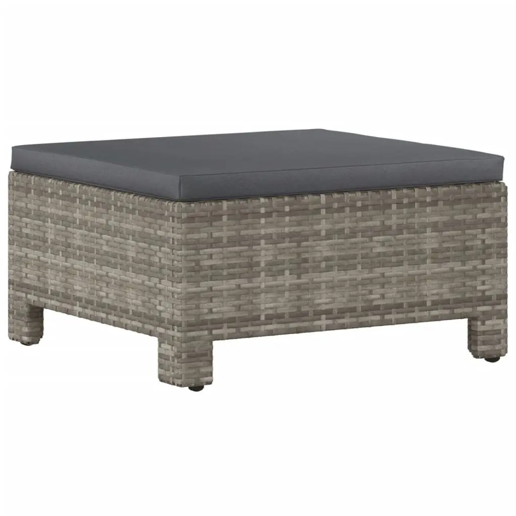 Garden Lounge Set 9 Piece Outdoor Furniture Grey Poly Rattan Cushions Modular
