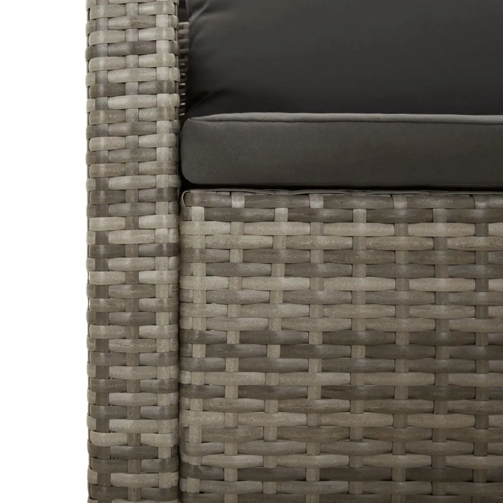 Garden Lounge Set 9 Piece Outdoor Furniture Grey Poly Rattan Cushions Modular