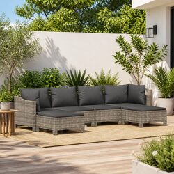 Flexible Garden Lounge Set 6 Pieces with Cushions