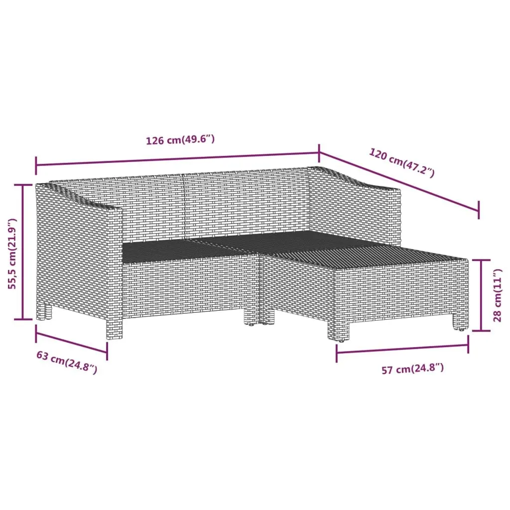 Garden Lounge Set 6 Piece Outdoor Furniture Patio Sofa Sectional with Cushions