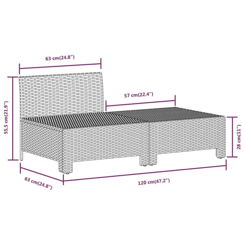 Outdoor Furniture 8 Piece Modular Garden Lounge Set Grey with Cushions