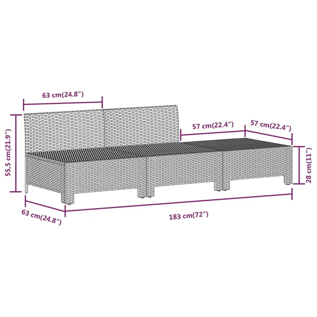 Garden Lounge Set 9 Piece Outdoor Furniture Grey Poly Rattan Modular Sofa