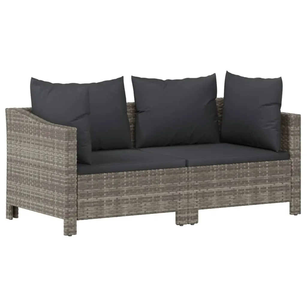 Garden Lounge Set 6 Piece Grey Outdoor Furniture with Cushions Patio Seating
