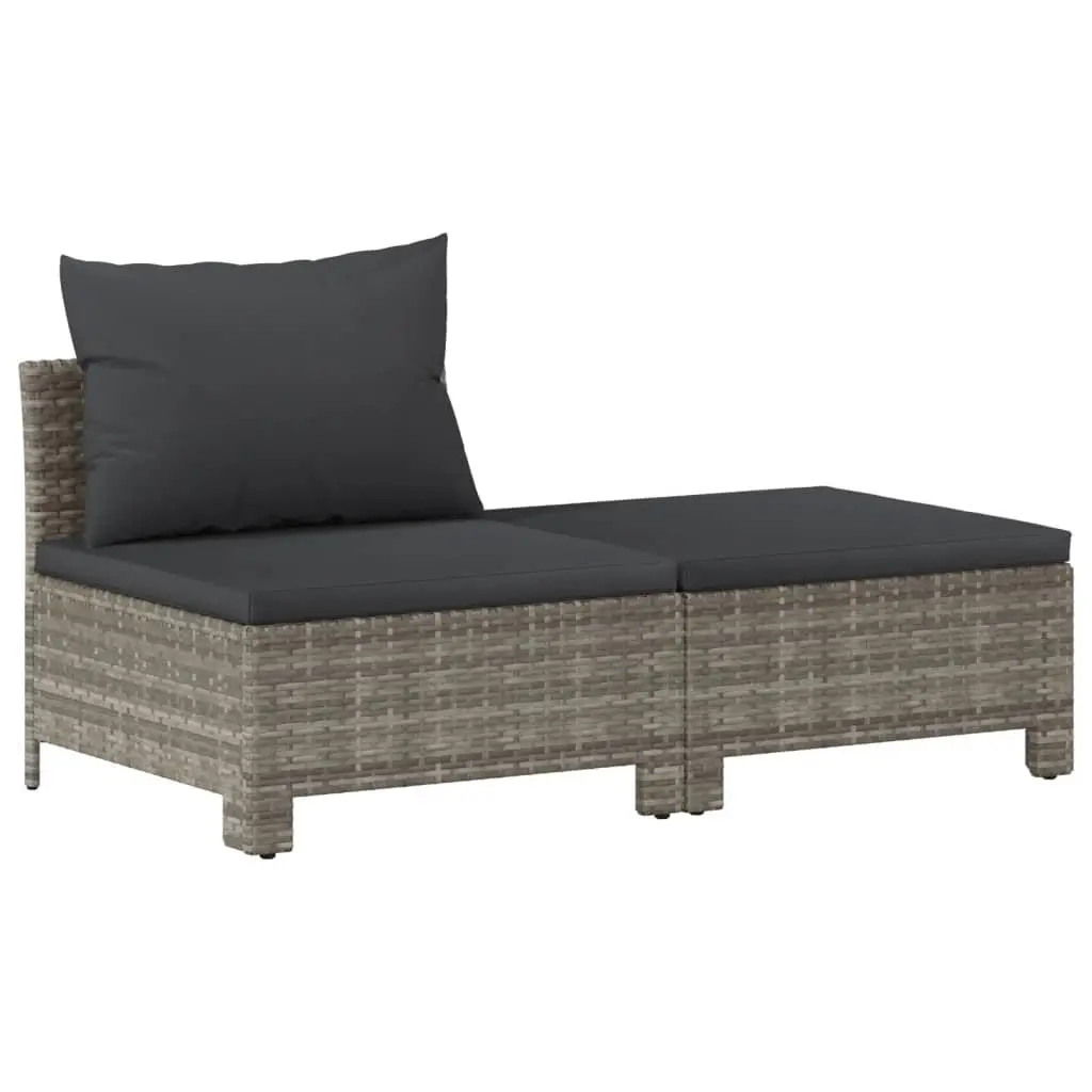 Garden Lounge Set 10 Pieces Outdoor Furniture Grey Poly Rattan Cushions Modular