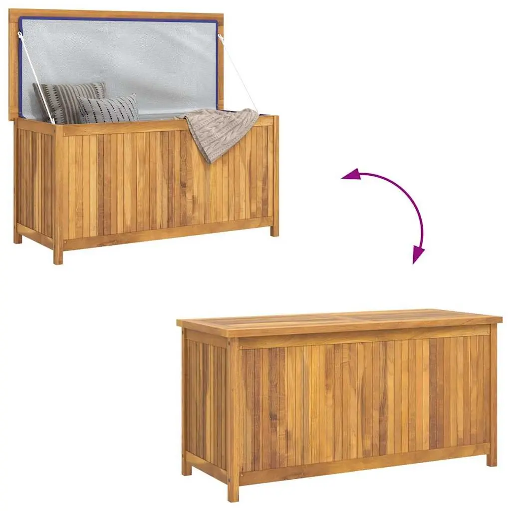 Garden Storage Box 114x50x58 cm Solid Teak Wood Outdoor Deck Chest