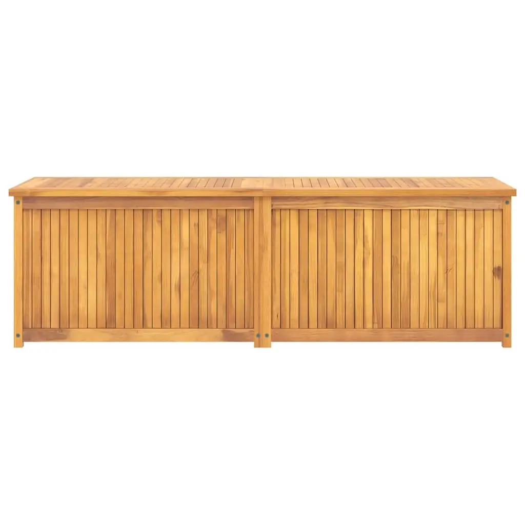 Garden Storage Box Teak Wood Brown 175x50x55 cm Outdoor Chest with Easy Open Lid