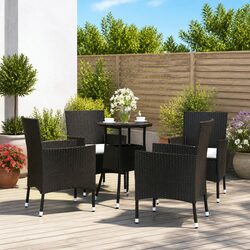 5 Piece Black Bistro Set for Your Outdoor Relaxation