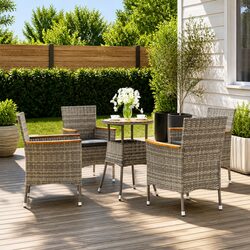 Your New 5-Piece Grey Outdoor Bistro Set