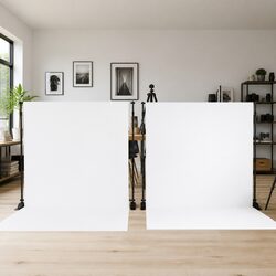 Backdrop Stand 2 pcs Black Adjustable 175-305 cm Width 100-243 cm Height Studio
