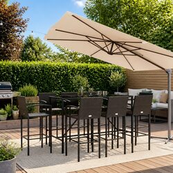 Explore the Comfort of the 9-Piece Garden Bar Set