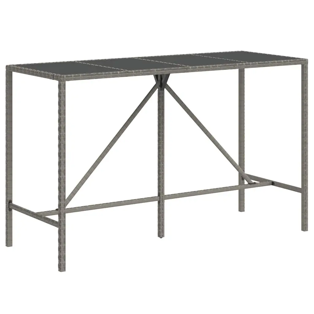 Garden Bar Set 11 Piece Outdoor Furniture Grey Poly Rattan Patio Seating