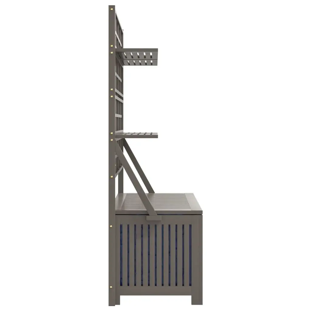 Outdoor Storage Box with Trellis Grey 99x50x160cm Solid Wood