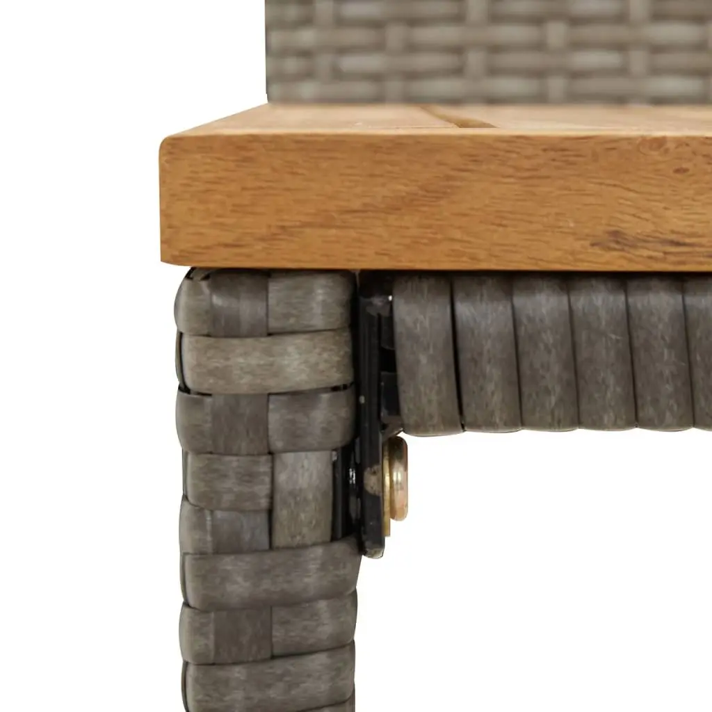 Garden Bar Set Grey 3 Piece Outdoor Furniture Patio Rattan Stool Table Combo