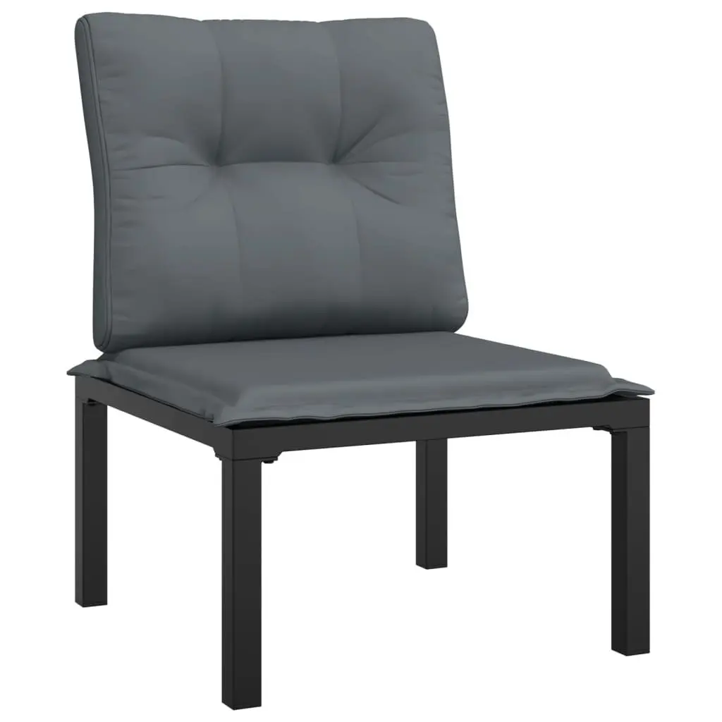 6 Piece Outdoor Garden Lounge Set Weather-Resistant Poly Rattan Black Grey