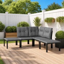 Friendly 5 Piece Modular Garden Lounge Set - Black and Grey
