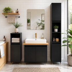You’ll Love This 3 Piece Bathroom Cabinet Set in Black
