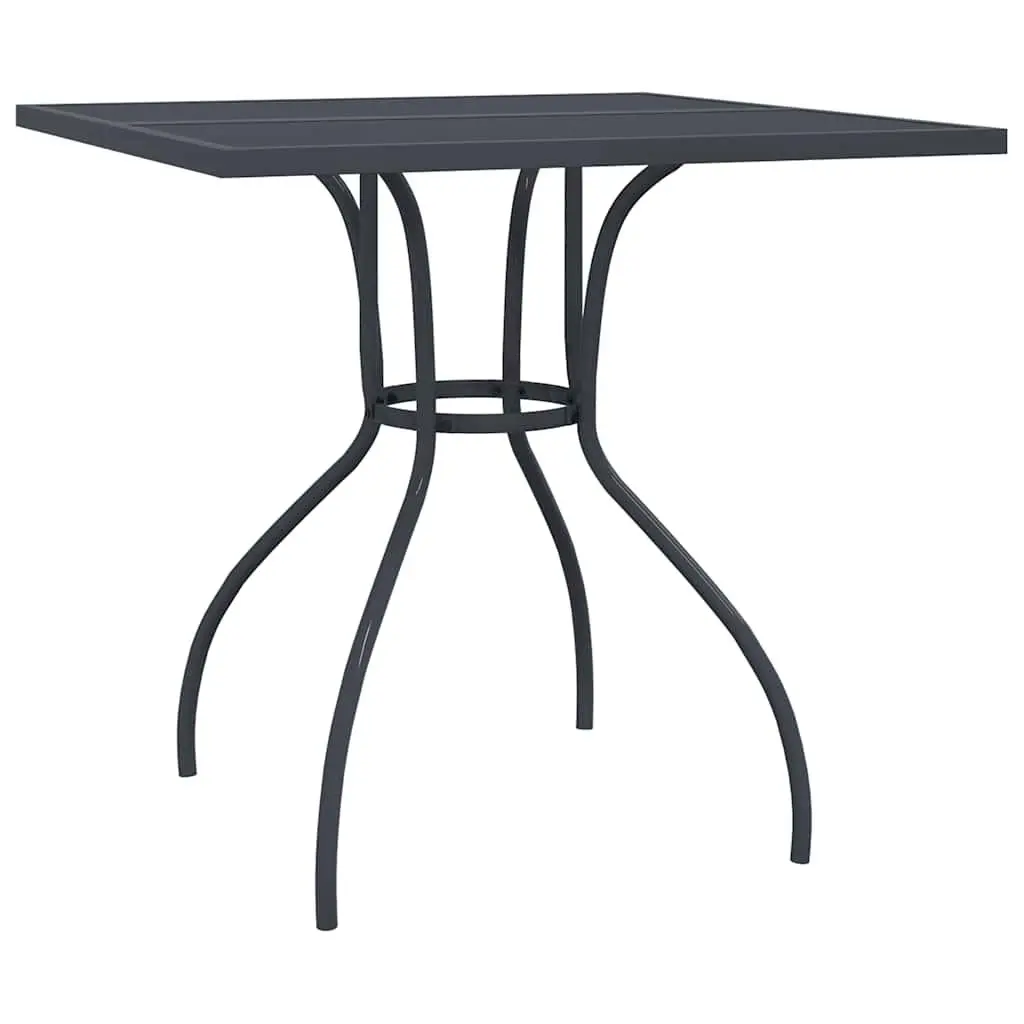 Garden Furniture Set 3 Piece Anthracite Steel Stackable Chairs Dining Table