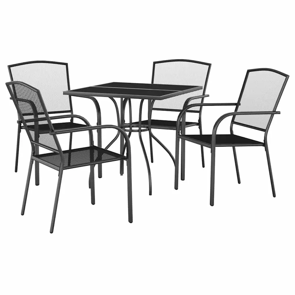 Outdoor Furniture Set Anthracite Steel Frame 5 Piece Dining Set for Garden Patio