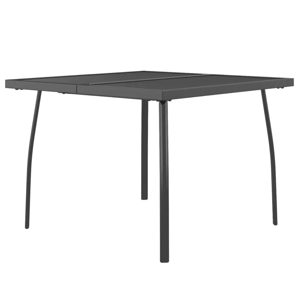 3 Piece Anthracite Steel Frame Outdoor Dining Set with Stackable Chairs and Table