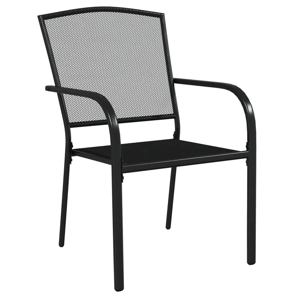 Garden Dining Set Anthracite Steel 5 Piece Outdoor Furniture Table Chairs
