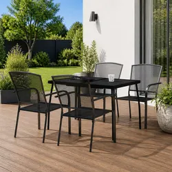 5-Piece Anthracite Patio Dining Set for Outdoor Use