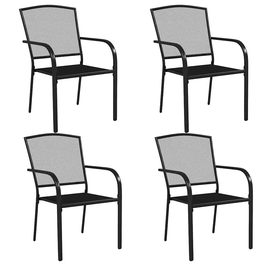 Outdoor Dining Set Steel Anthracite 5 Piece Garden Table Chairs