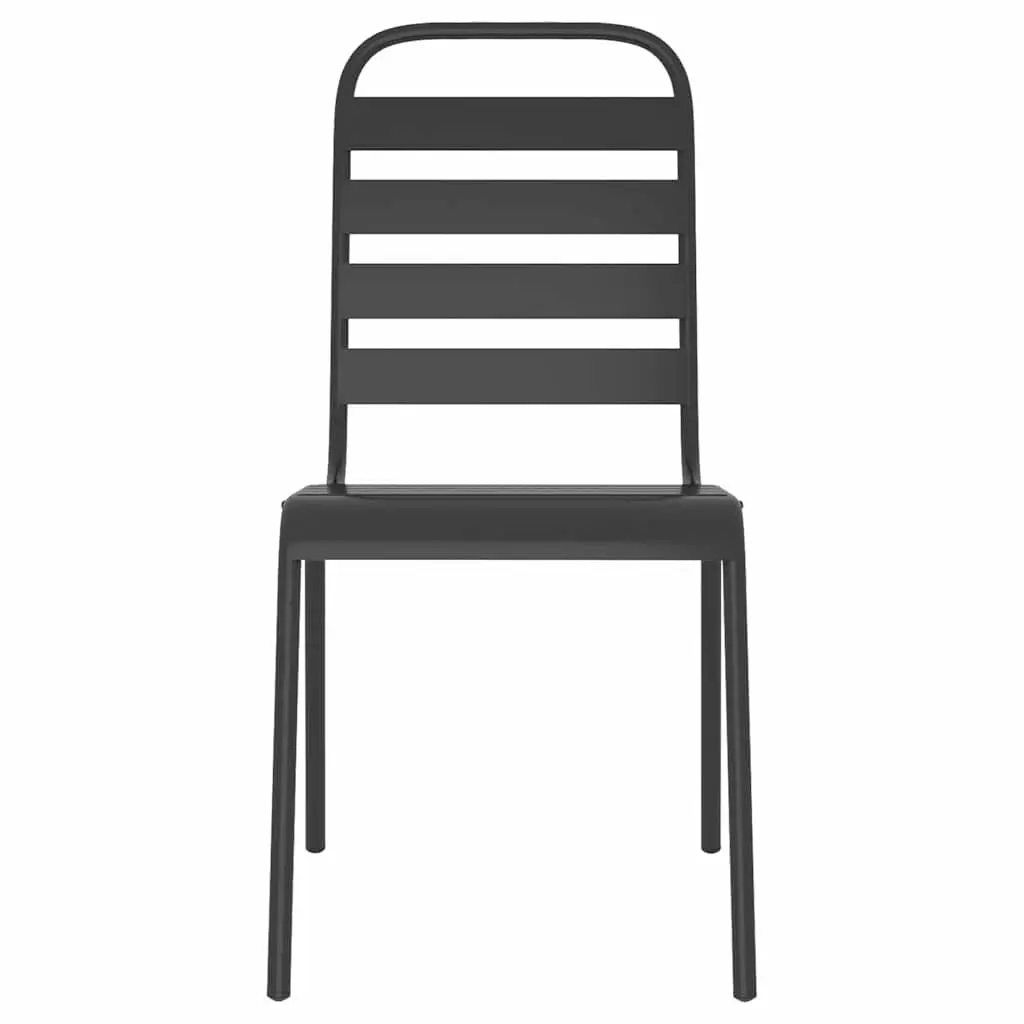Outdoor Garden Dining Set Steel Frame Anthracite 5 Piece