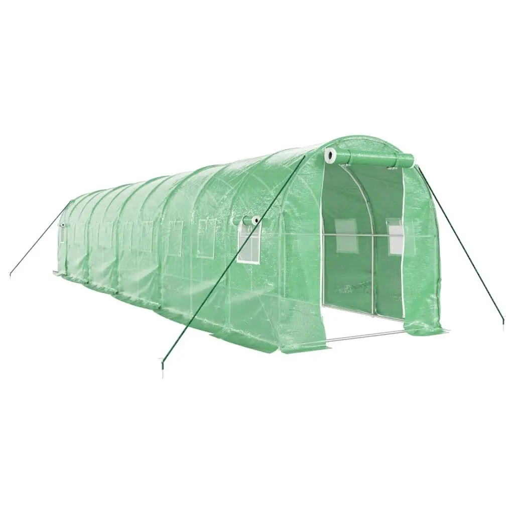 Greenhouse Steel Frame 20 m² with Roll-Up Door and Mesh Windows