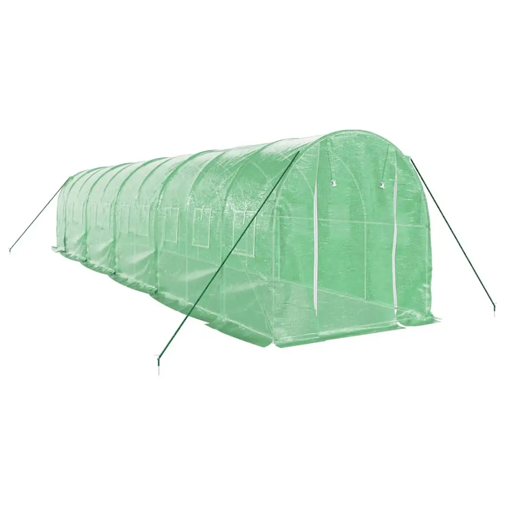 Greenhouse Steel Frame 20 m² with Roll-Up Door and Mesh Windows