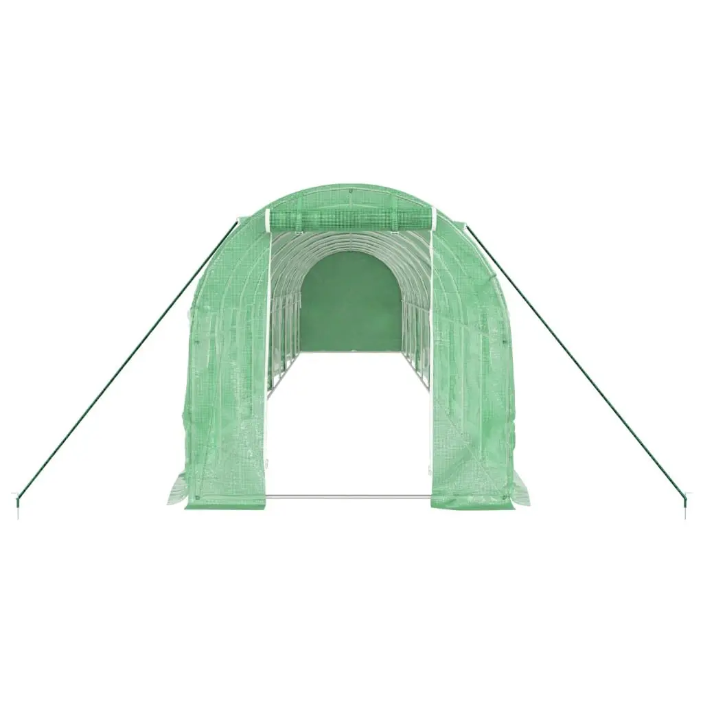 Greenhouse Steel Frame 20 m² with Roll-Up Door and Mesh Windows