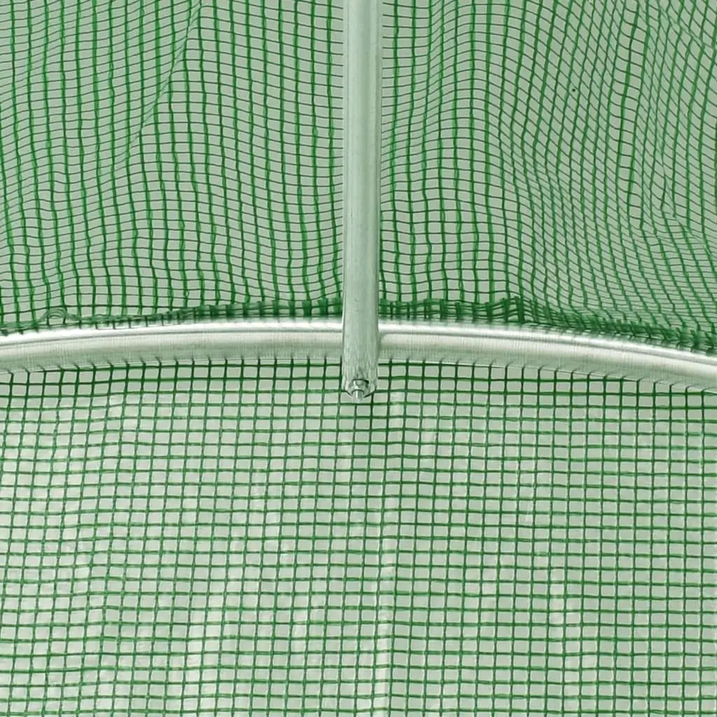Greenhouse UV-Resistant PE Cover Steel Frame Green 14x2x2m 28m² Garden Plant