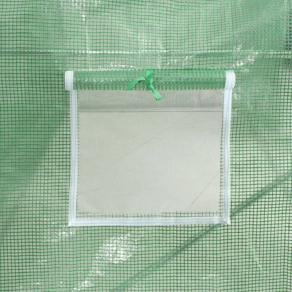 Greenhouse UV Resistant PE Cover Steel Frame 16x2x2m 32m² Garden Plant House