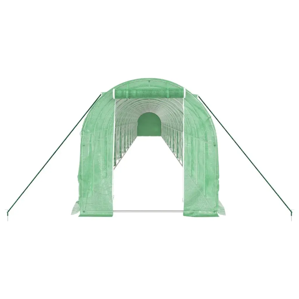 Greenhouse 44m² Steel Frame PE Cover Garden Plant House 22x2x2m Green