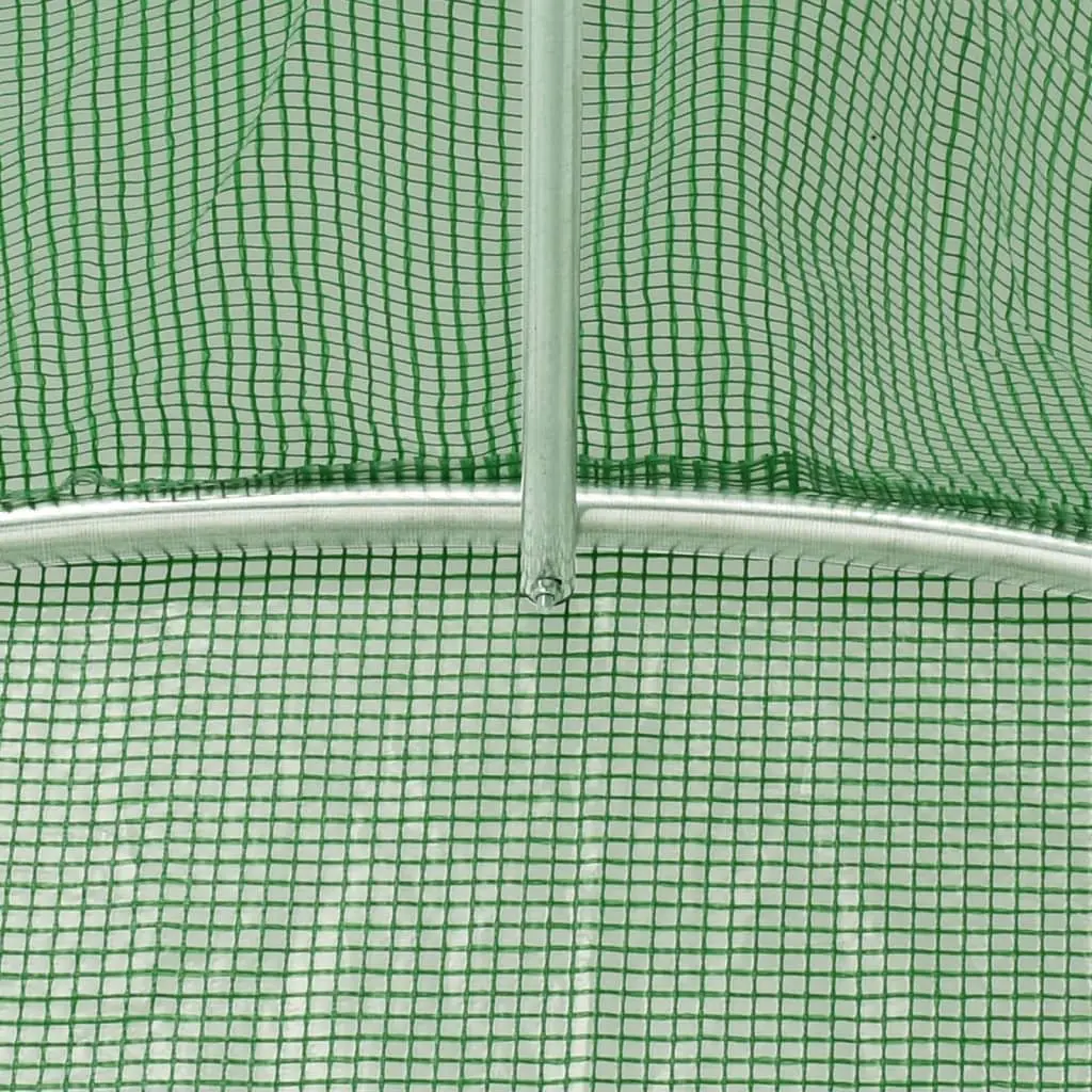 Greenhouse PE Cover Steel Frame Green 24x2x2m 48m² Garden Plant House