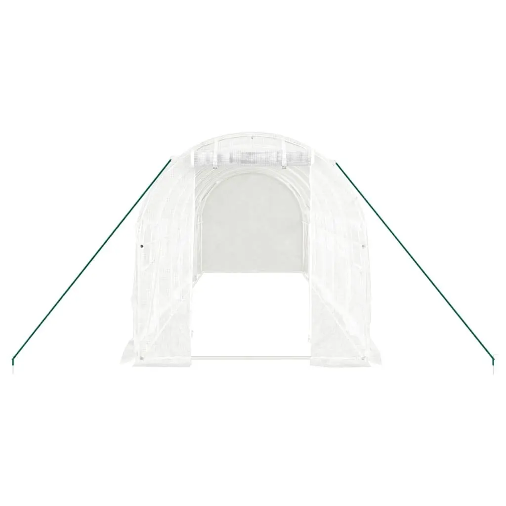 Greenhouse PE Cover Steel Frame 6x2x2 m White 12 m² Garden Plant House