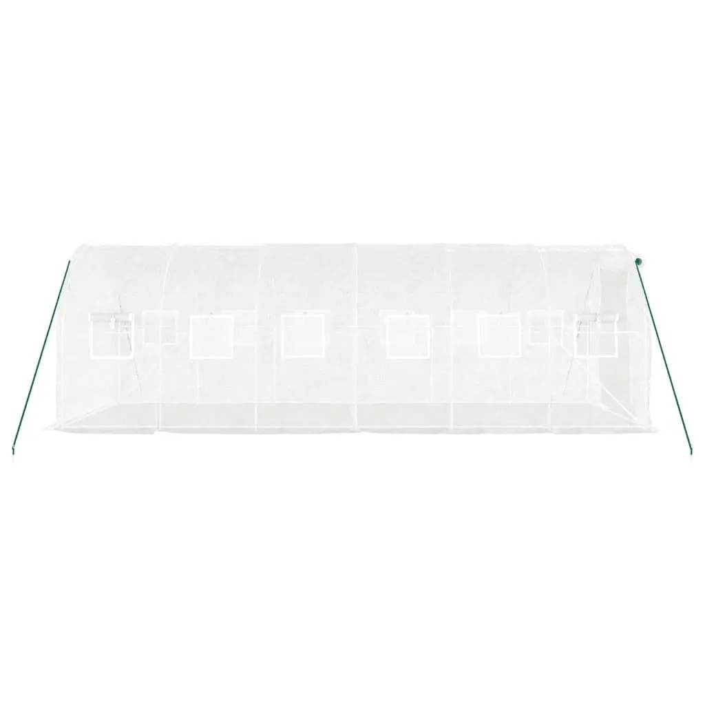 Greenhouse PE Cover Steel Frame 6x2x2 m White 12 m² Garden Plant House