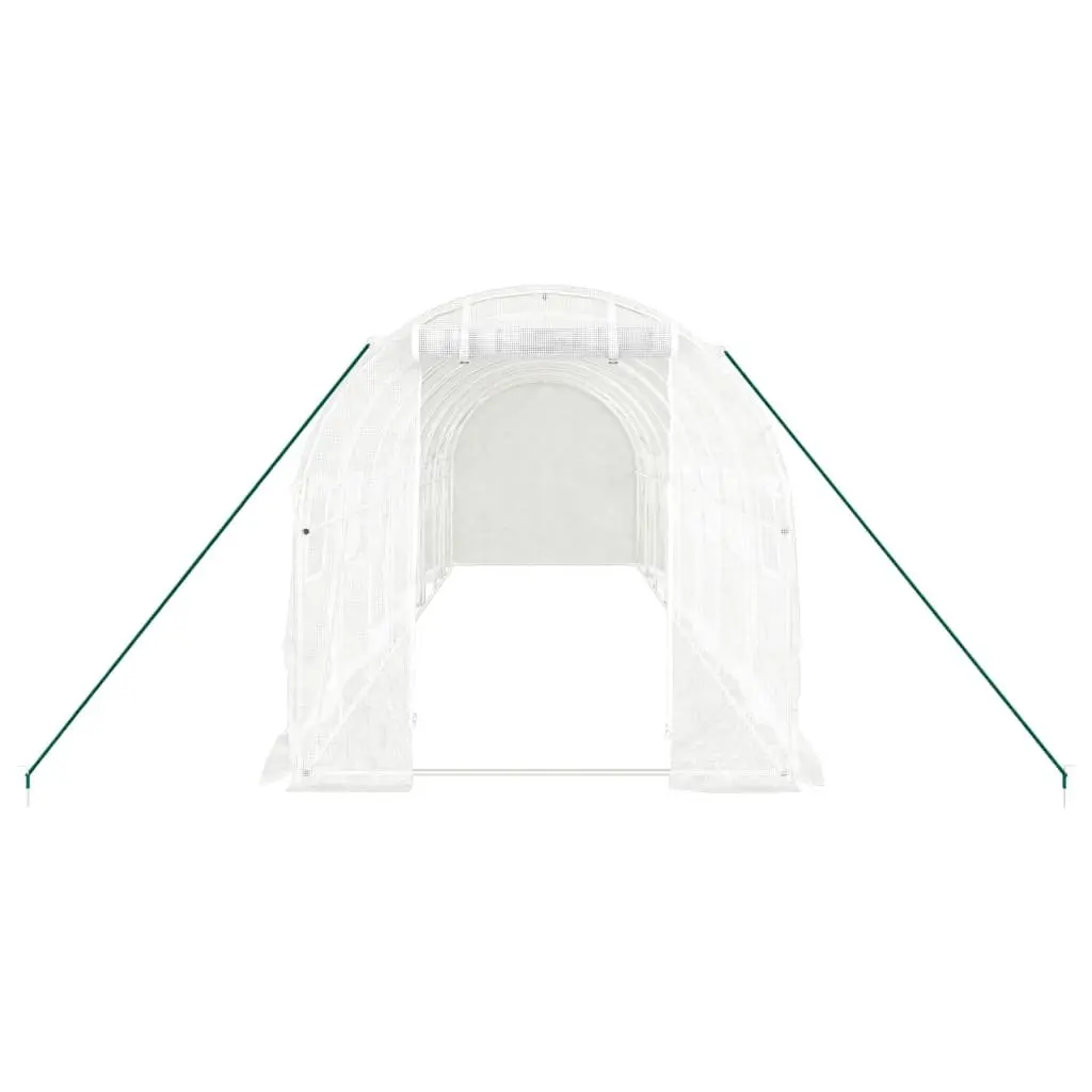 Greenhouse Steel Frame White 8x2x2m Garden Plant House Outdoor