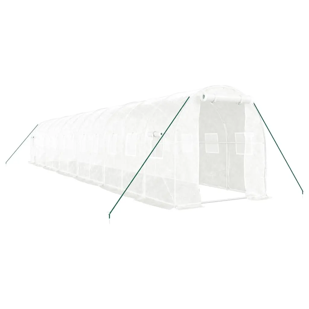 Greenhouse Steel Frame White 24 m² Portable Outdoor Growing Plant House