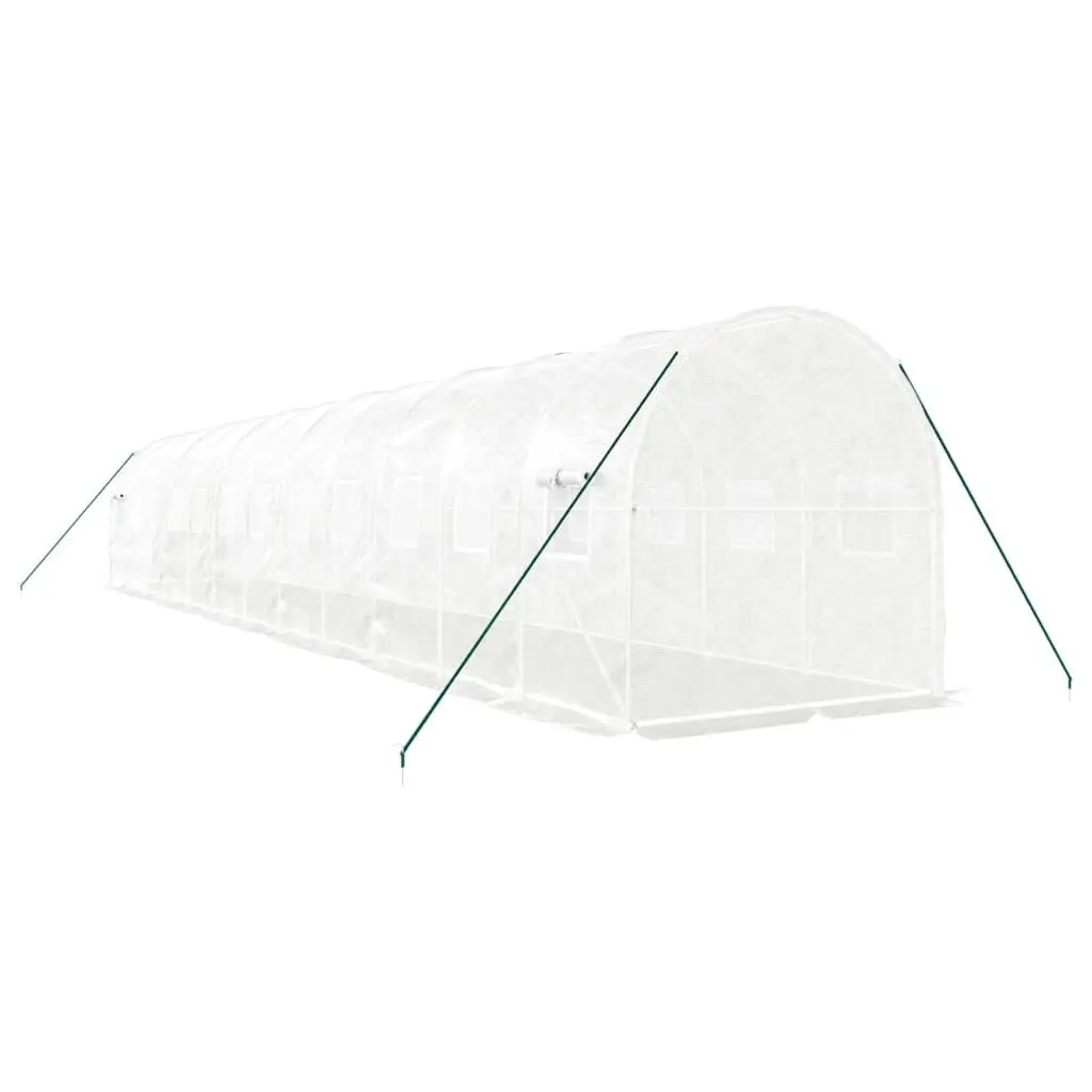 Greenhouse Steel Frame White 24 m² Portable Outdoor Growing Plant House