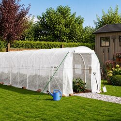 Friendly 28m² Greenhouse with White Steel Frame