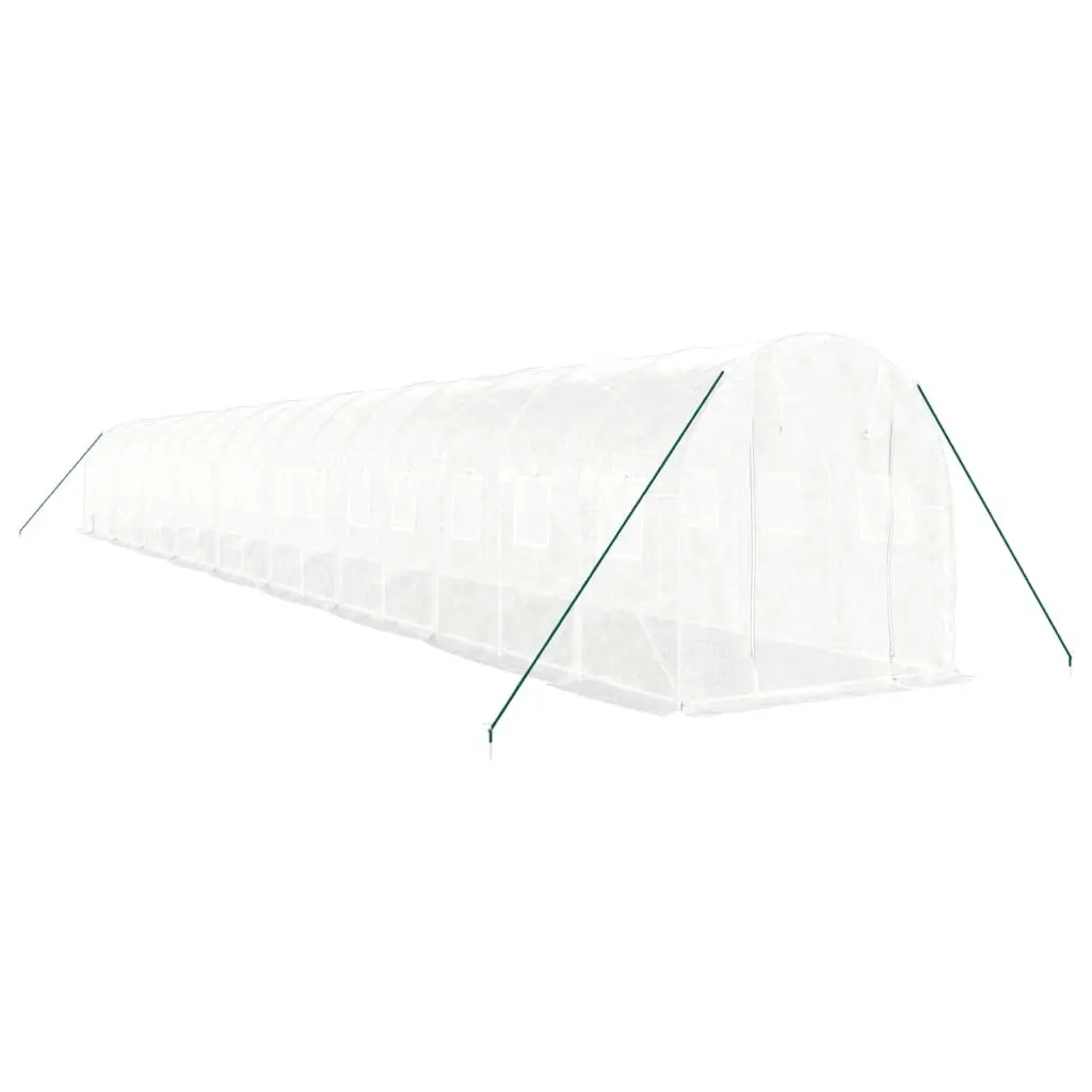 Greenhouse with Steel Frame White 36 m² 18x2x2 m Garden Plant House