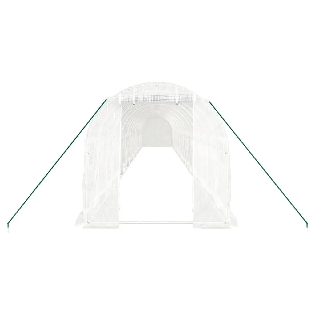 Greenhouse with Steel Frame White 36 m² 18x2x2 m Garden Plant House