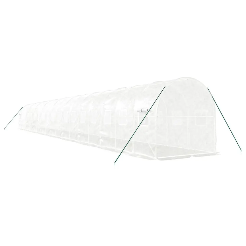 Greenhouse with Steel Frame White 36 m² 18x2x2 m Garden Plant House