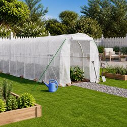Greenhouse 20x2x2m Steel Frame PE Cover 40 Sqm Garden Plant House Outdoor