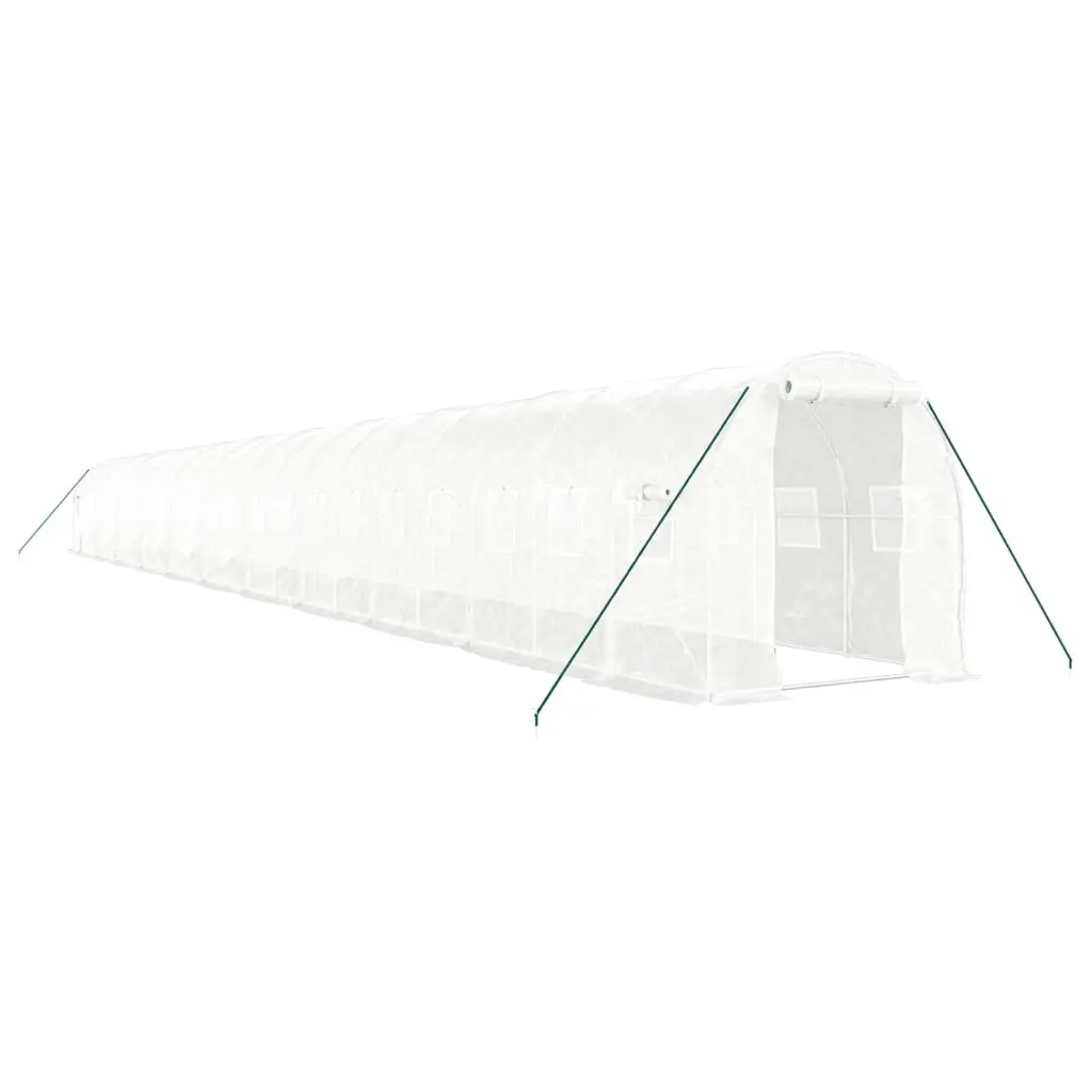 Greenhouse with Steel Frame White 44 m² 22x2x2 m Tunnel Garden Plant House