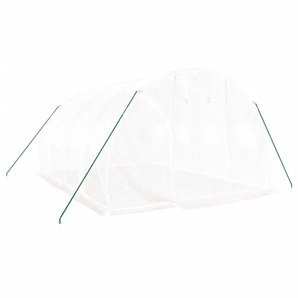 Greenhouse Steel Frame White 12m² 4x3x2m with Roll-up Door