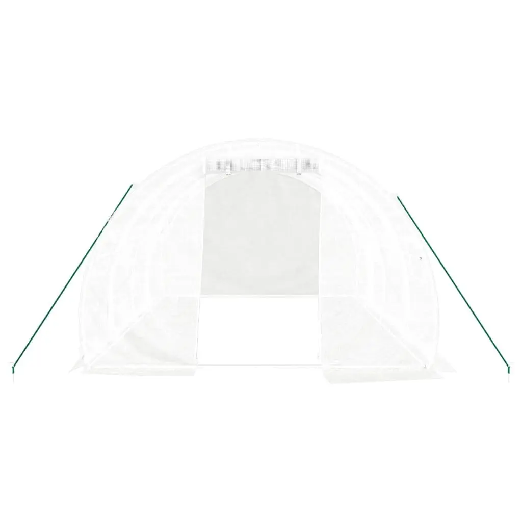 Greenhouse Steel Frame White 12m² 4x3x2m with Roll-up Door