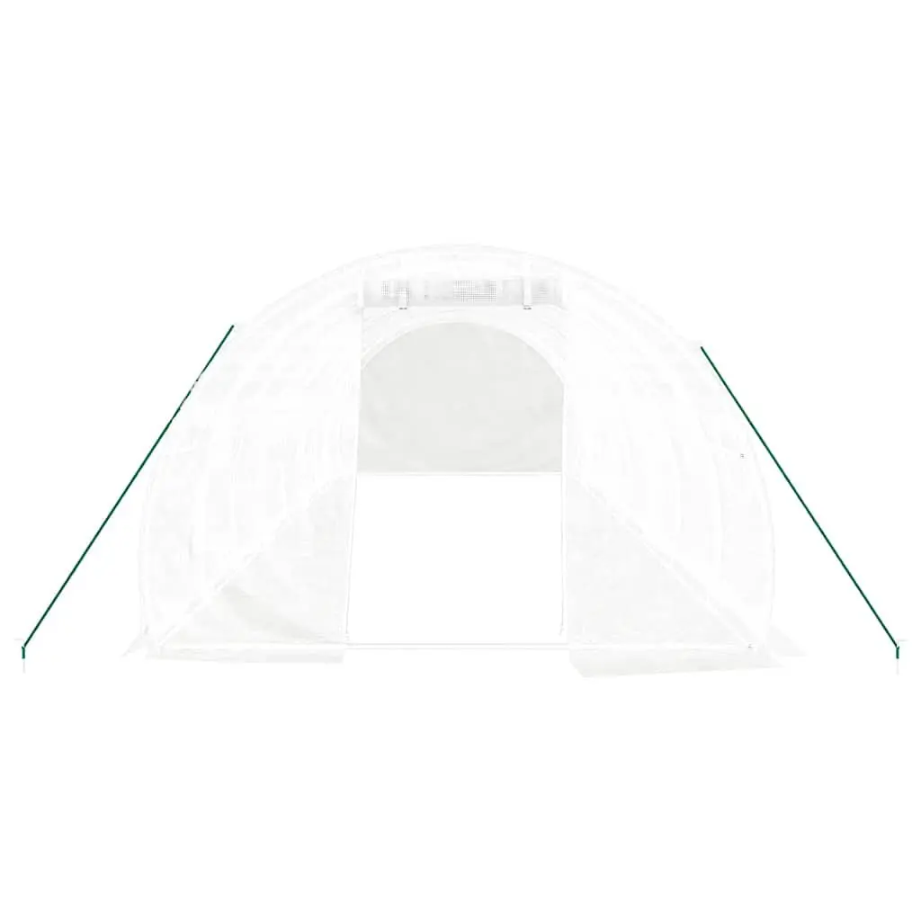 Greenhouse Steel Frame White 8x3x2m 24m² Garden Plant House with Roll-Up Door