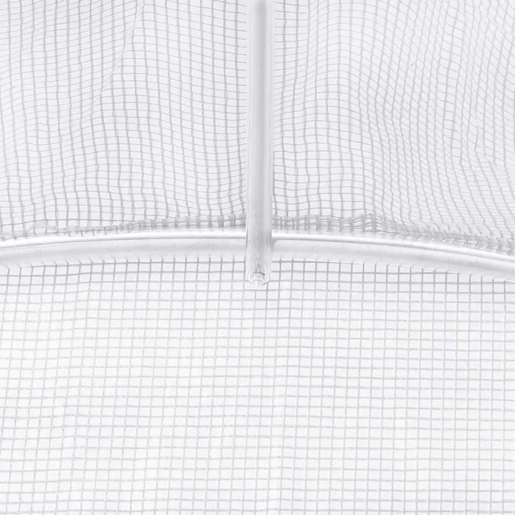 Greenhouse Steel Frame White 8x3x2m 24m² Garden Plant House with Roll-Up Door